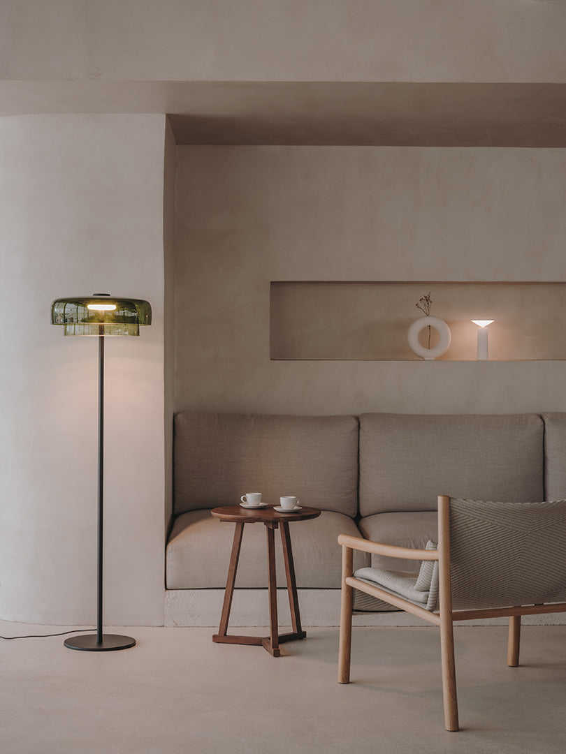 LedsC4 Pie de salón Levels 2 42cm verde LED regulable PUSH 25-A002-05-08