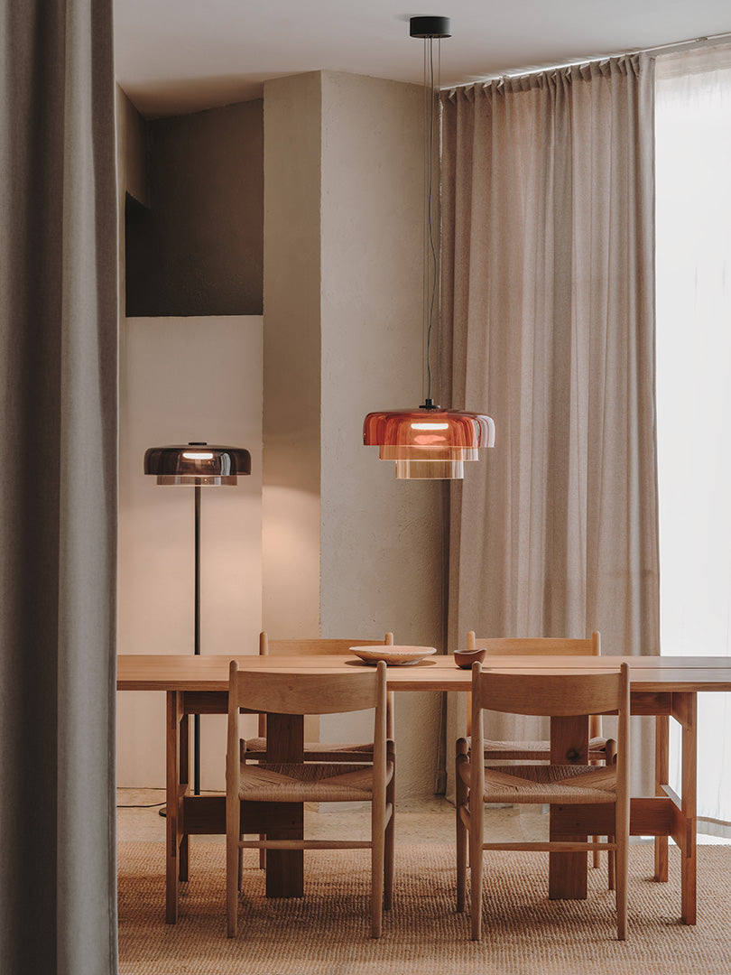 LedsC4 Lámpara pie salón Levels 2 42cm fumé LED regulable PUSH 25-A002-05-12