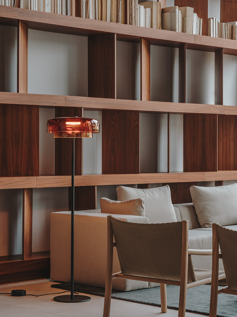 LedsC4 Levels floor lamp, 2 lights, Ø42cm + Ø32cm LED 17 Push N 25-A002-05-15