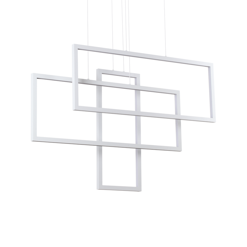 Lámpara colgante Ideal Lux Frame blanco LED 93W Ø102,5cm 253589