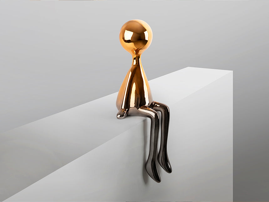 Figura decorativa Schuller Sit Down gris 62cm 254236 - imagen 6