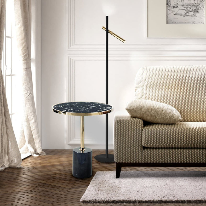 Schuller Dekala Mesa auxiliar negro/oro 46cm 258203