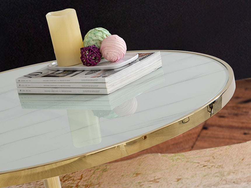 Schuller Dekala Mesa de centro blanco oro D90 258319