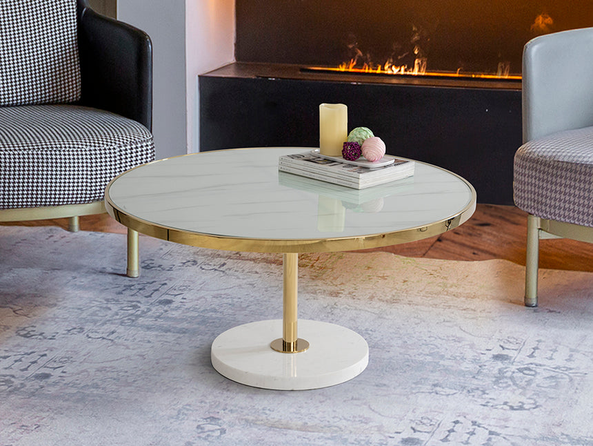 Schuller Dekala Mesa de centro blanco oro D90 258319