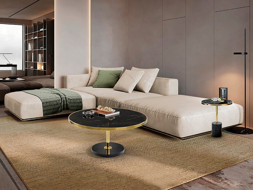 Mesa de centro Schuller Dekala dorado y negro acero 45cm 258326 - imagen 3