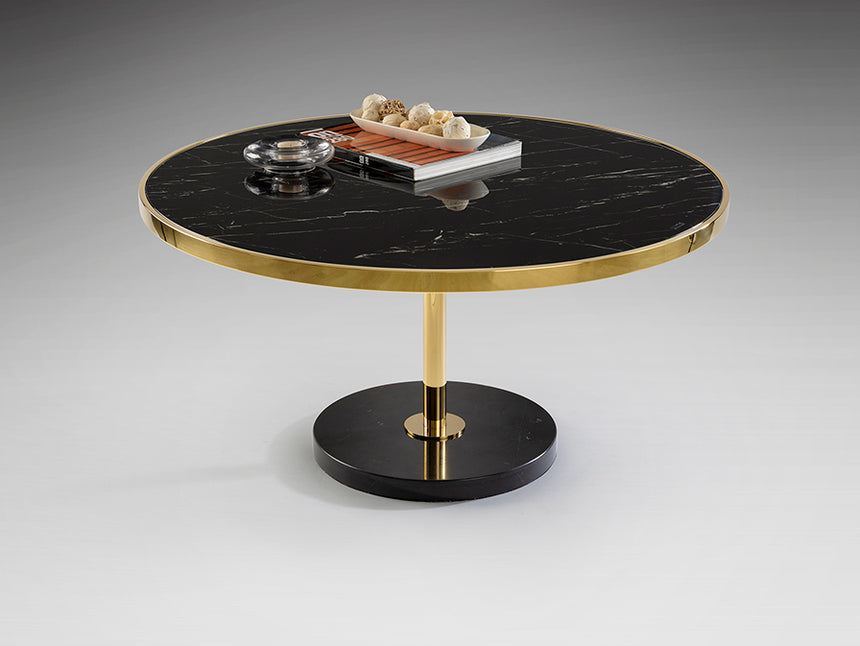 Mesa de centro Schuller Dekala dorado y negro acero 45cm 258326 - imagen 5