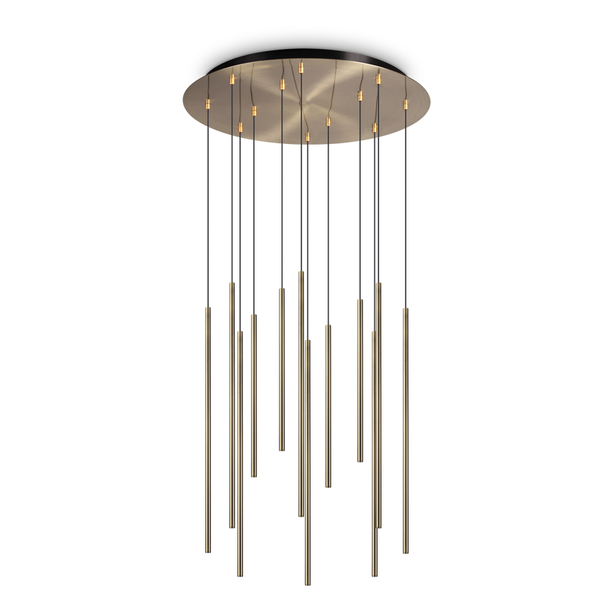 Lámpara colgante Ideal Lux Look latón LED 12 luces 19W Ø60cm 263663