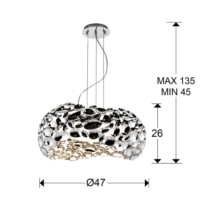 Schuller Narisa Pendant Ceiling Lamp Chrome 266284