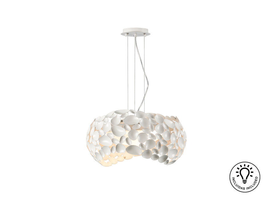 Lámpara de techo colgante Schuller Narisa 5 luces blanc