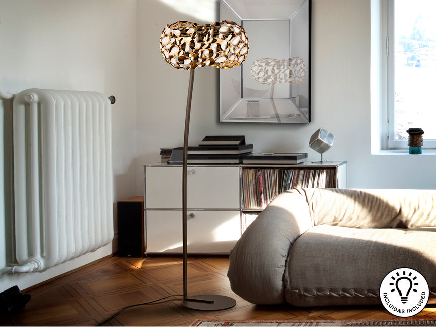 Lámpara de pie de salón Schuller Narisa 5 luces oro ros - vista 2