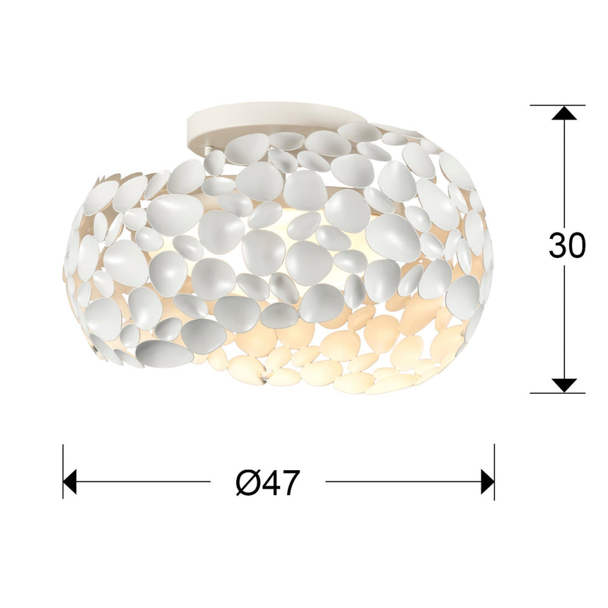 Medidas y dimensiones - Plafón Schuller Narisa 5 luces blanco Ø47cm 266847