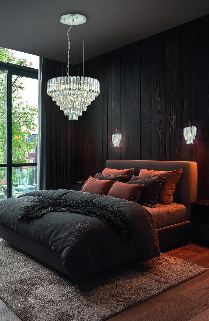 Aplique de pared Trio Malizia E14 cromo 25cm 40W 267600106