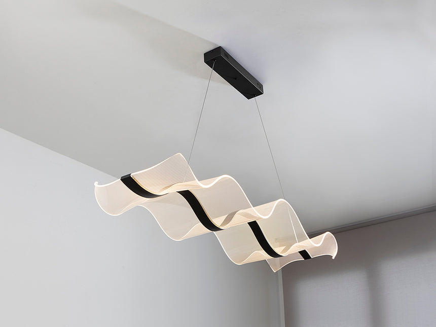 Lámpara de techo colgante Schuller Olas negro CCT con mando 268213 - imagen 6