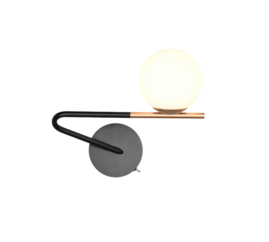Aplique de pared Trio Flaming LED negro y dorado 3000K 268970180
