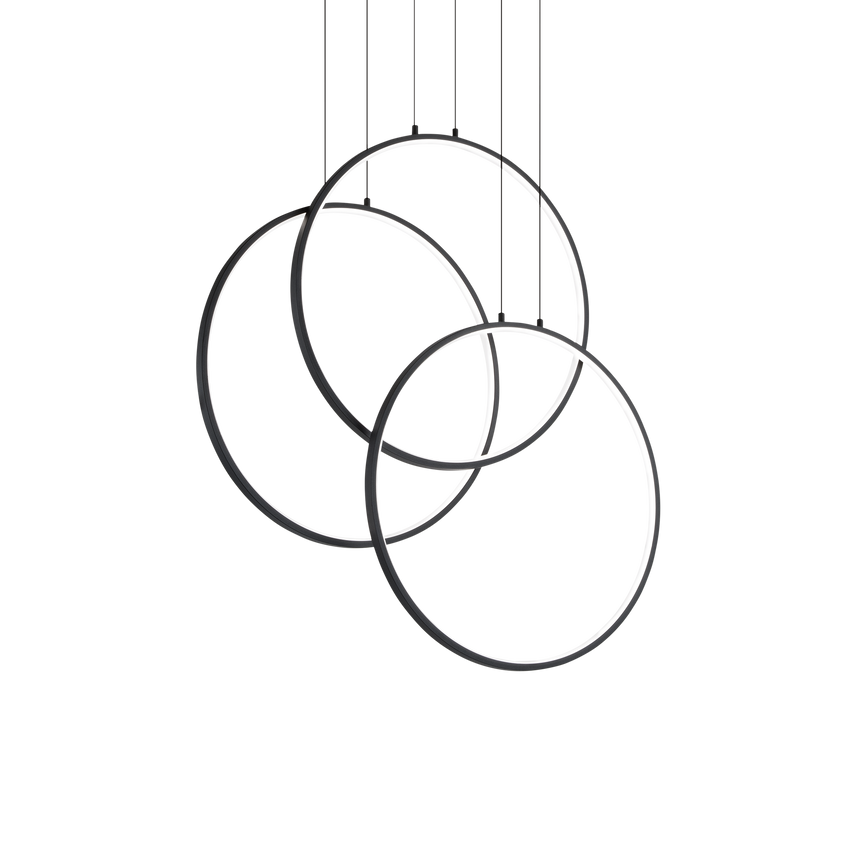 Lámpara colgante Ideal Lux Frame negro LED 82W Ø68,5cm 269337