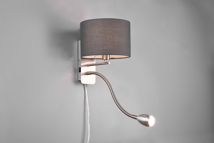 Aplique de pared Trio Hotel LED níquel mate 3000K 271170211