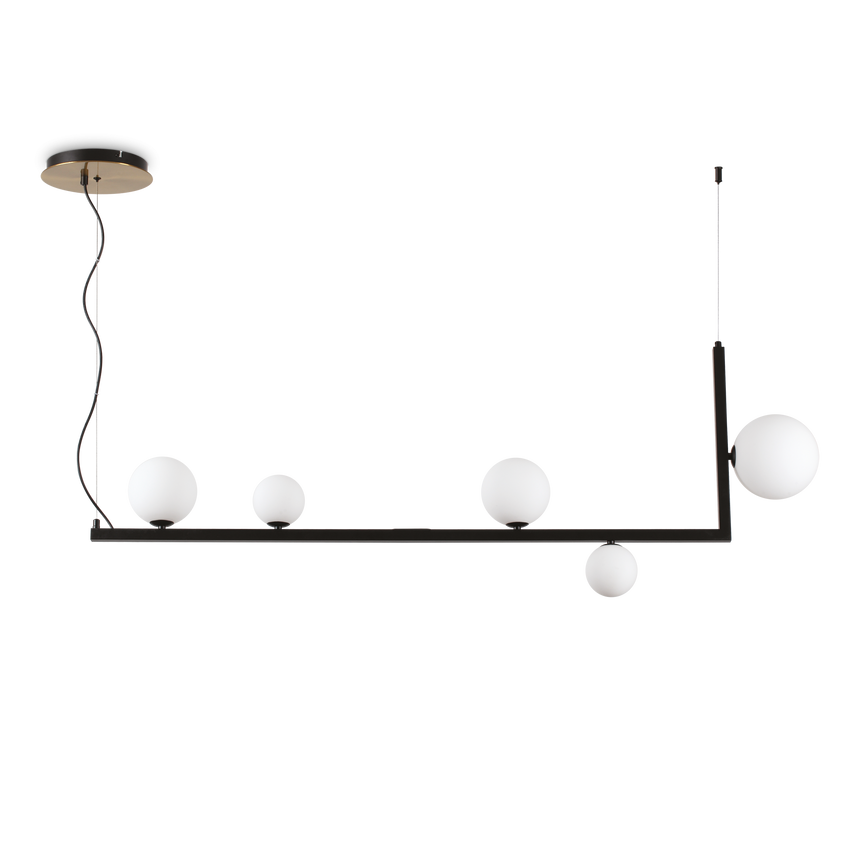 Lámpara colgante Ideal Lux Birds negro cristal 5 luces 75W Ø135,5cm 273648