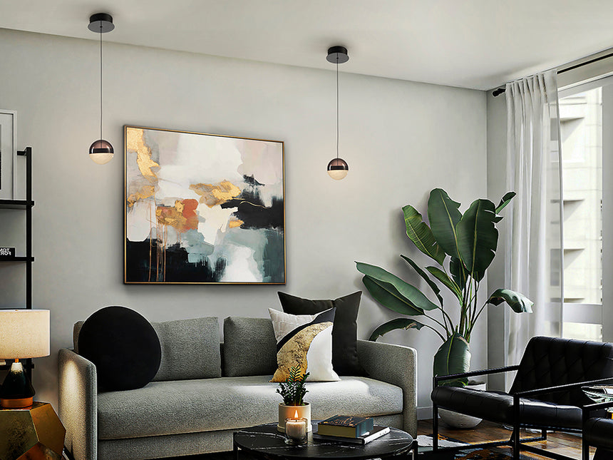 Schuller Orbes Lámpara de techo colgante 1 luz cromo negro D12 276139