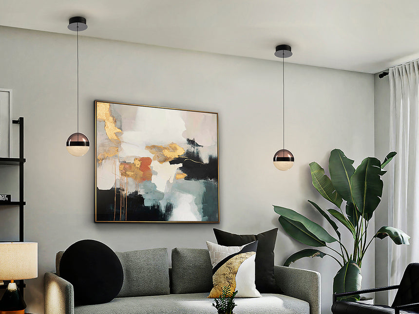 Schuller Orbes Lámpara de techo colgante 1 luz cromo negro D15 276252