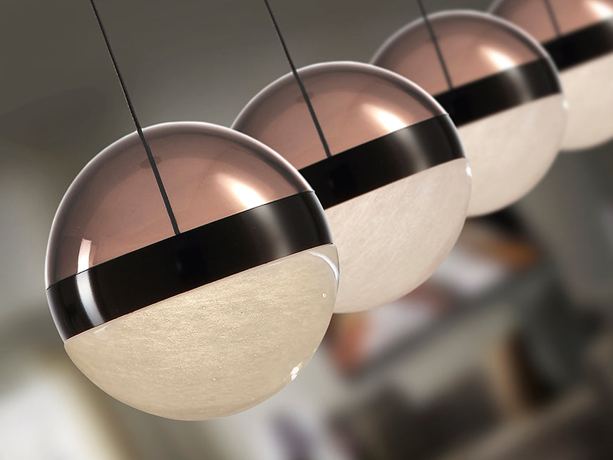 Schuller Orbes 4-light pendant ceiling lamp, black chrome, 276481