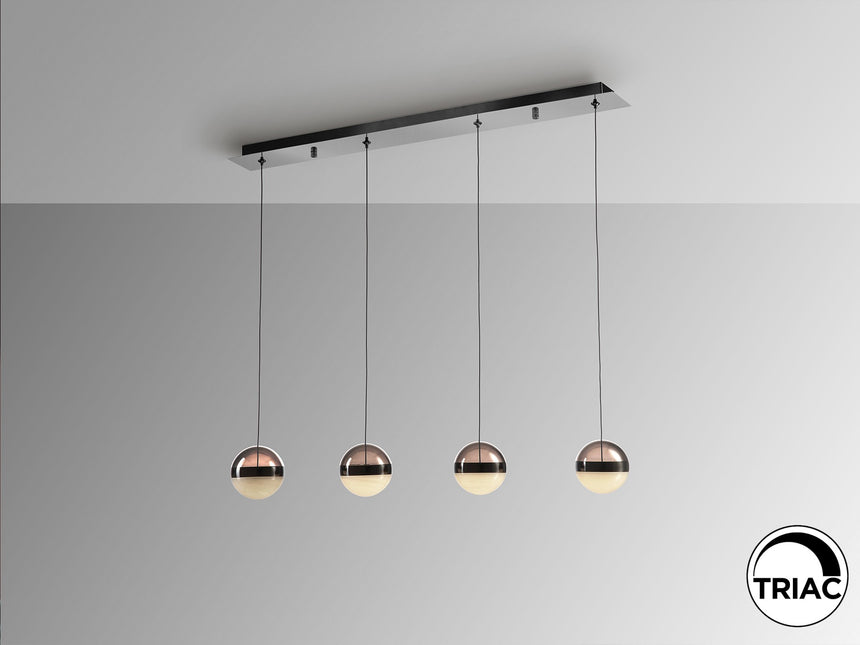 Lámpara de techo colgante Schuller Orbes 4 luces negro y smoke 3000K vista 4