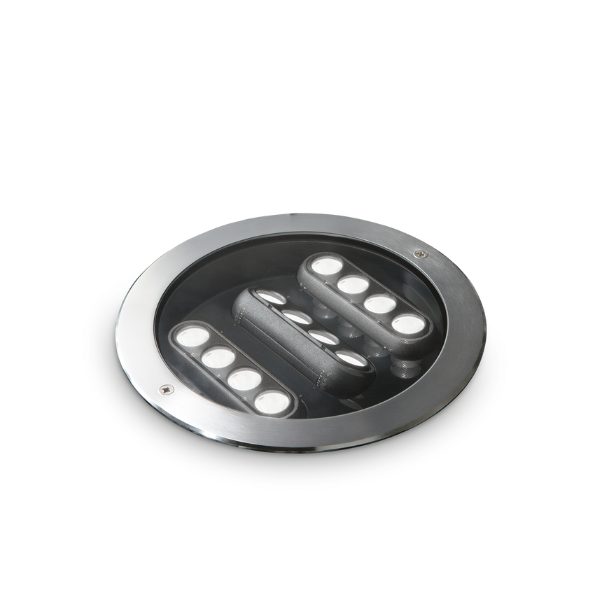 Empotrable de exterior Ideal Lux Taurus acero LED 20W IP67 Ø25,5cm 277035