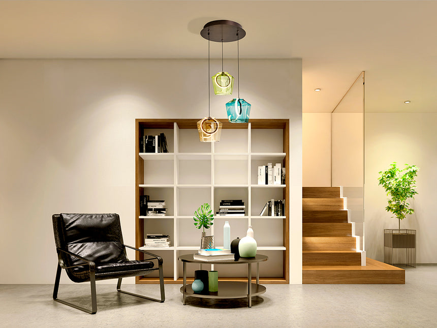 Lámpara de techo colgante Schuller Ingrid 3 luces bronce oscuro y varios colores 3000K 279413 - vista alternativa