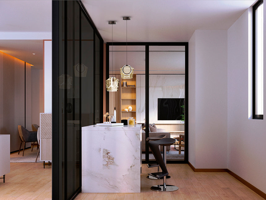 Lámpara de techo colgante Schuller Ingrid 1 luz bronce oscuro y champán 3000K 279529 - imagen 4