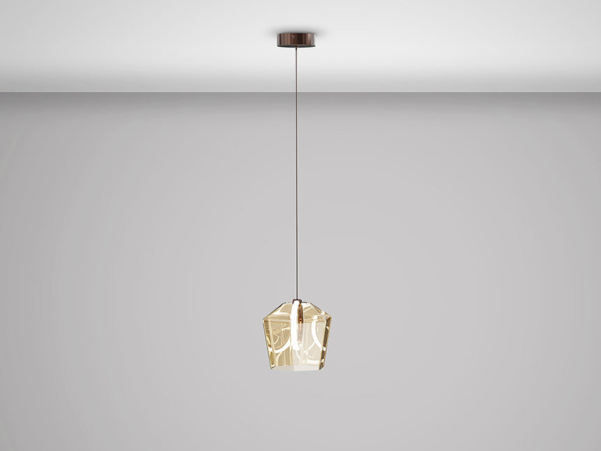 Lámpara de techo colgante Schuller Ingrid 1 luz bronce oscuro y champán 3000K 279529 - imagen 6