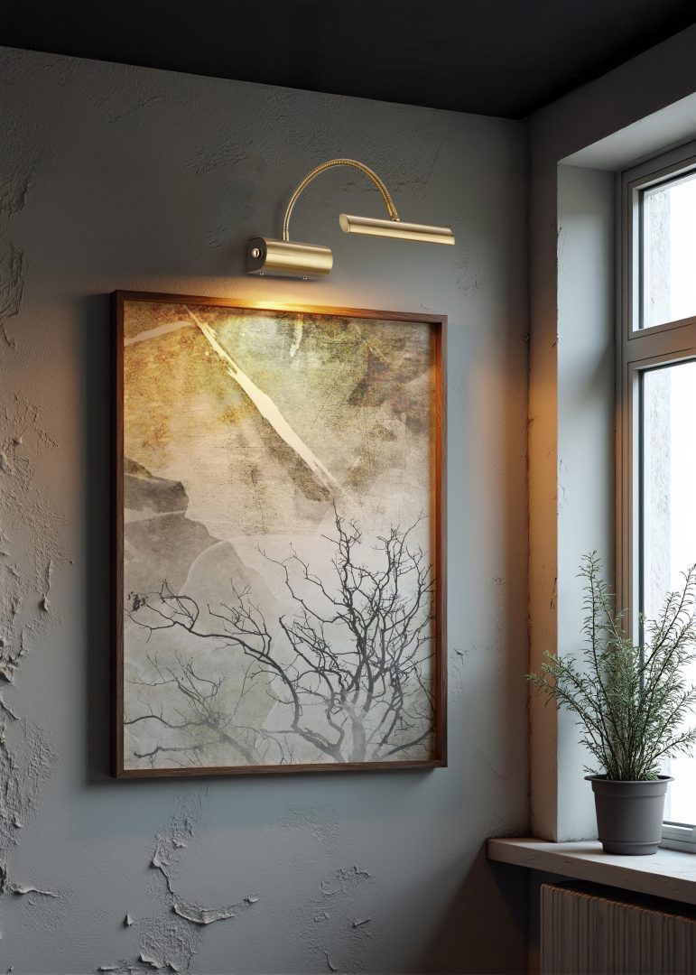 Aplique de pared Trio Curtis LED latón antiguo 3000K 35cm 279770104