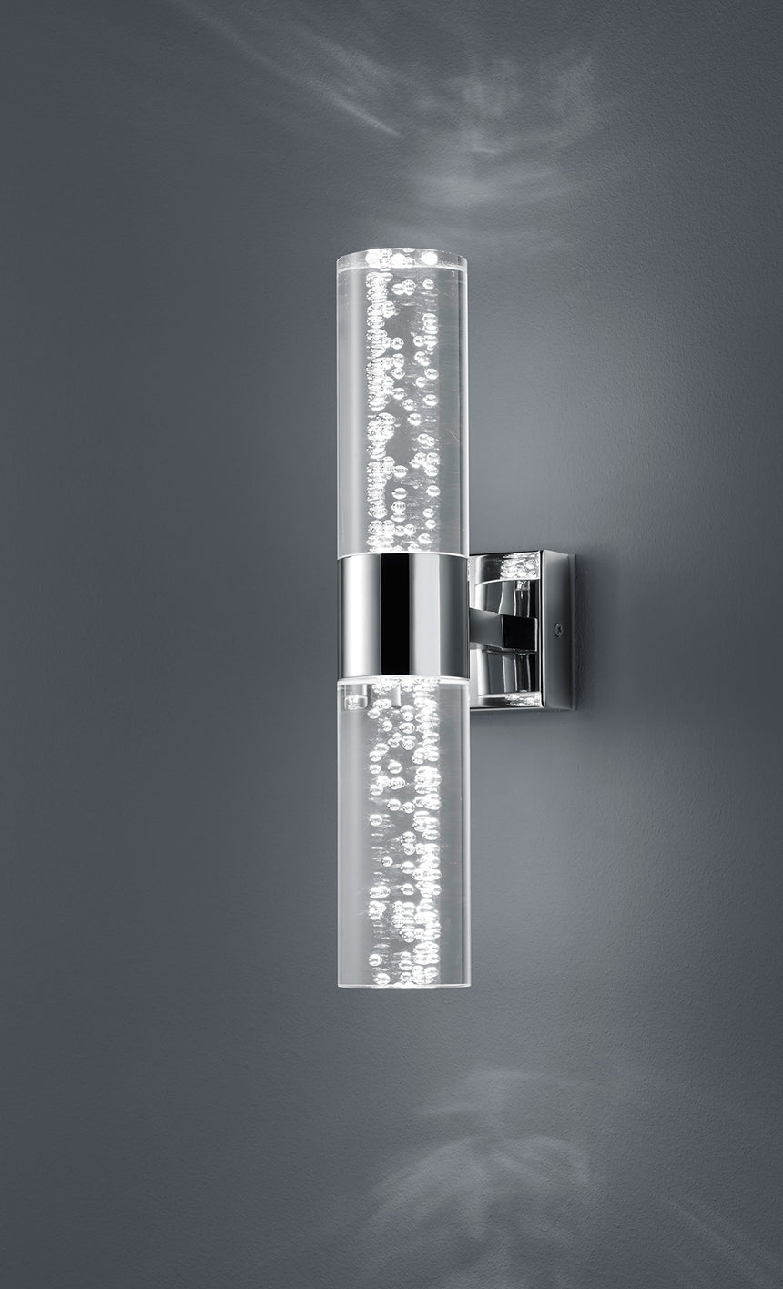Aplique de baño Trio Bolsa LED cromo 3000K regulable IP44 282410206