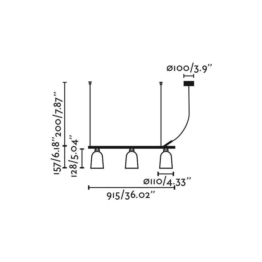 Lámpara de techo colgante Faro Studio E14 LED negro mate 28266