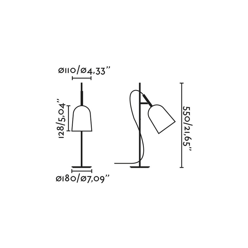 Lámpara de mesa Faro Studio E14 LED azul mate 28269 - vista alternativa