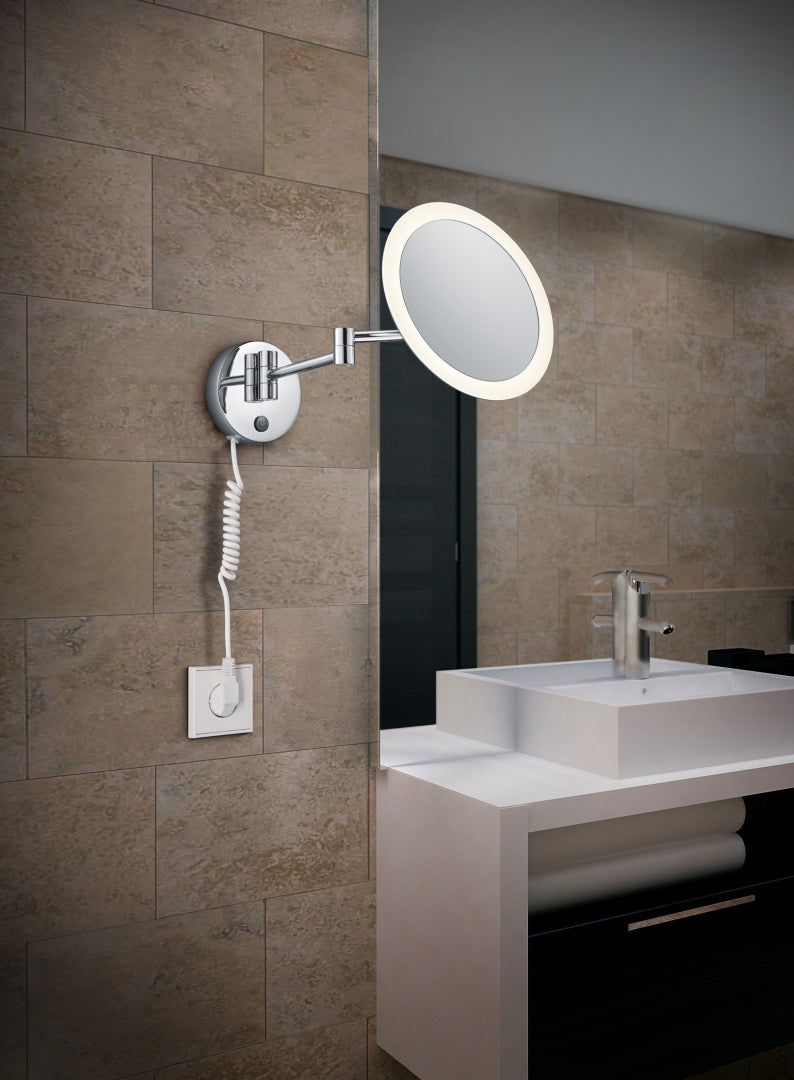 Espejo de baño VIEW cromo IP44 aumento 3x Ø21,6cm 282990106