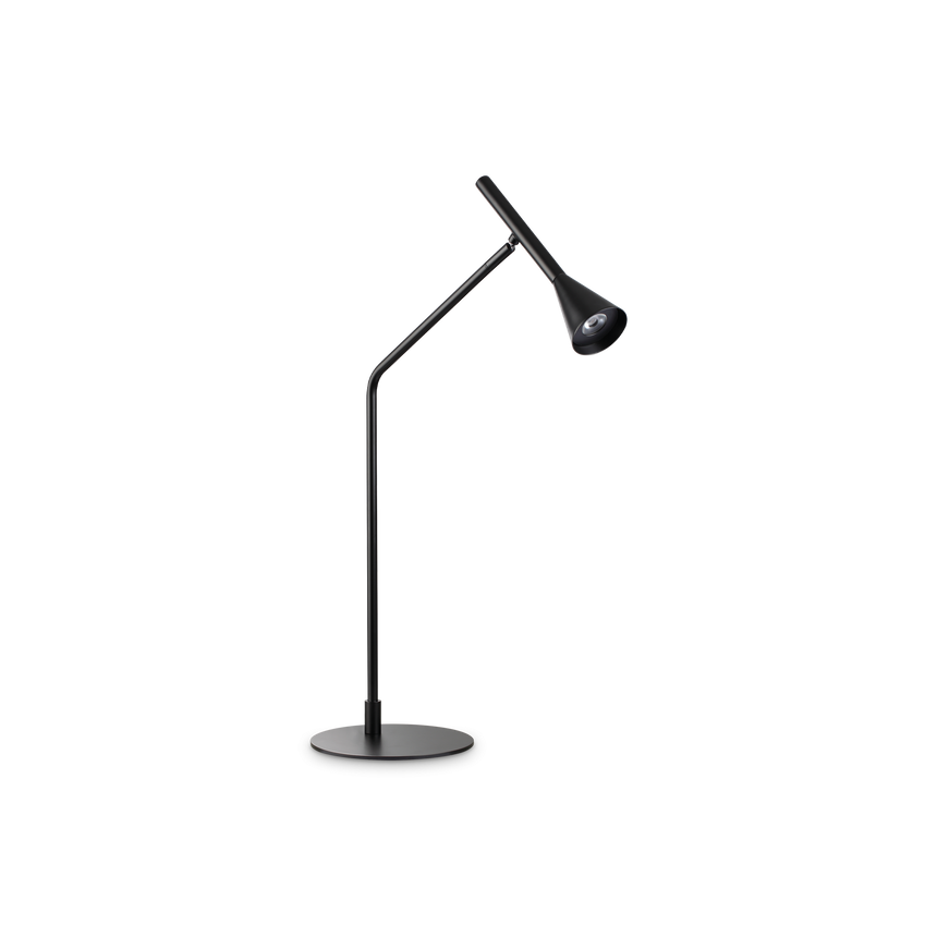 Lámpara de sobremesa Ideal Lux Diesis negro cristal LED 6,5W regulable Ø19cm 283333