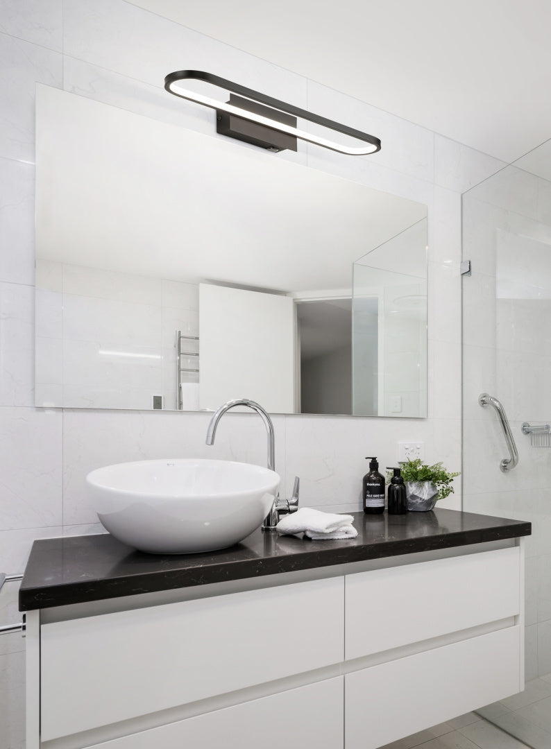 Aplique de baño Trio Gianni LED negro mate 3000K IP44 283779132