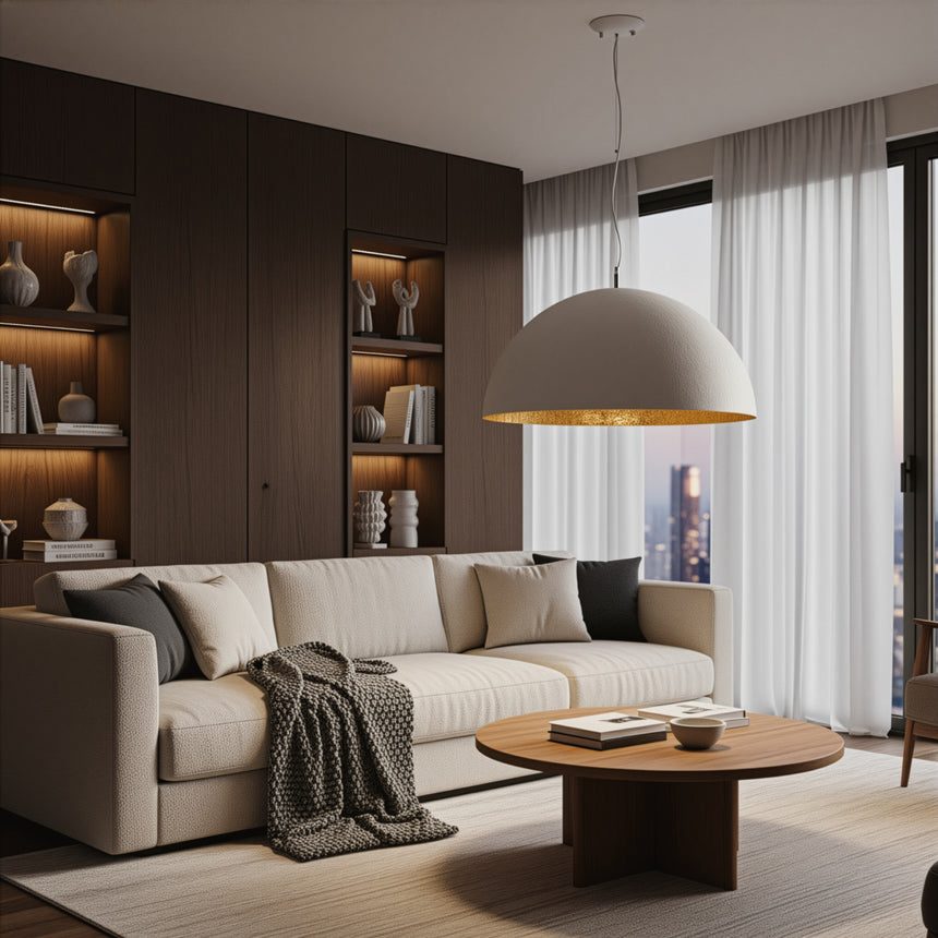 Faro MAGMA Pendant Lamp White and Gold 3 Lights 28399