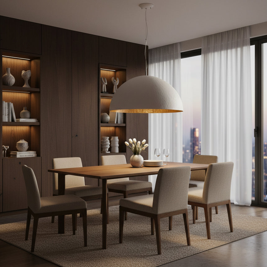 Faro MAGMA Pendant Lamp White and Gold 3 Lights 28399