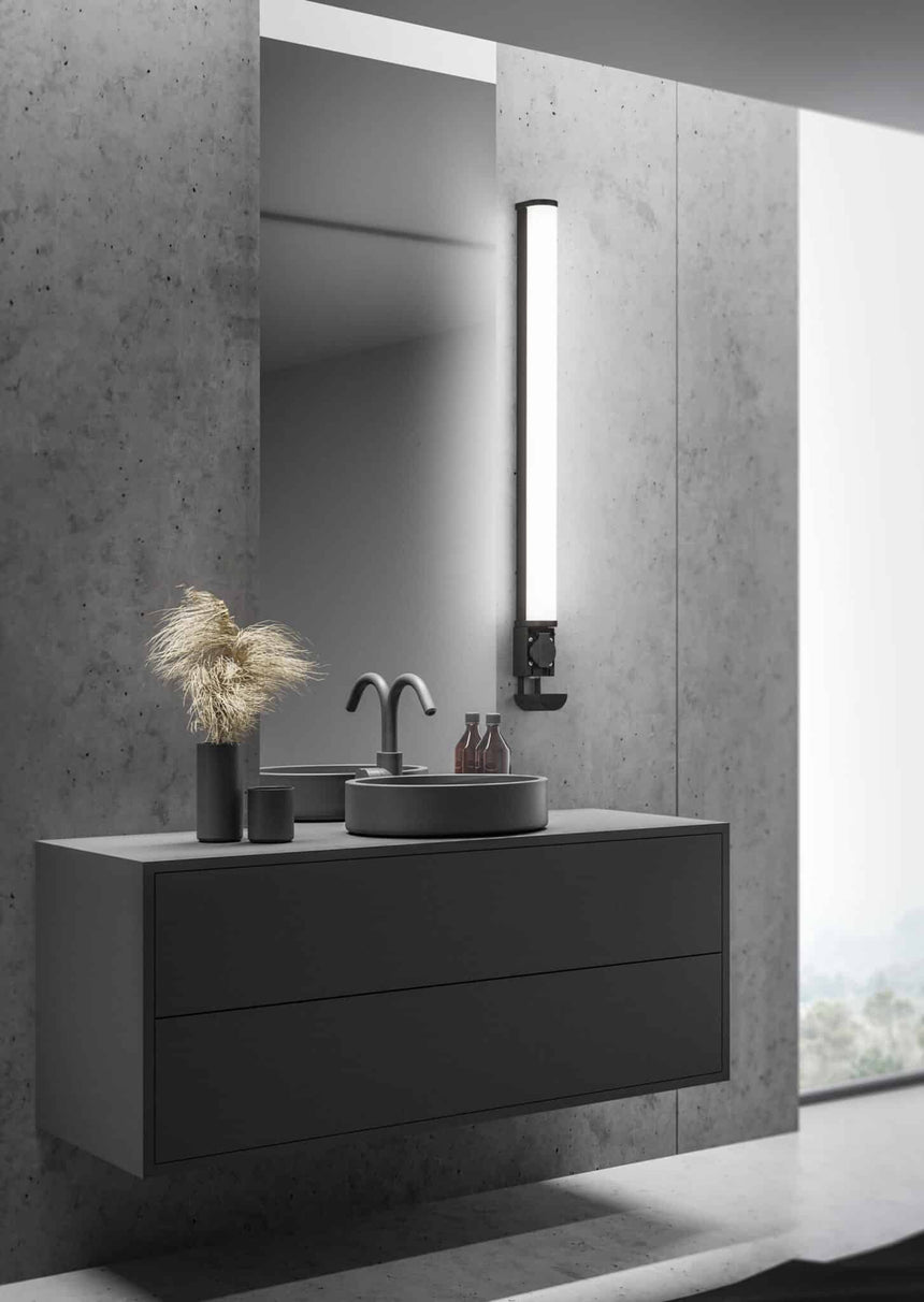 Trio Piera Black mat plastic LED wall light 284071232