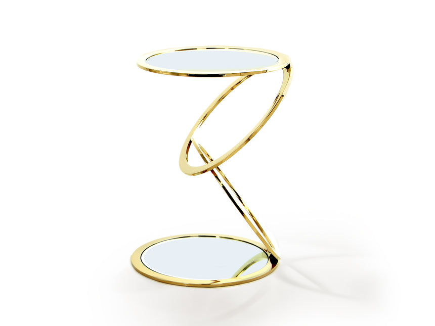 Mesa auxiliar Schuller Aros oro brillo acero 65cm 28776