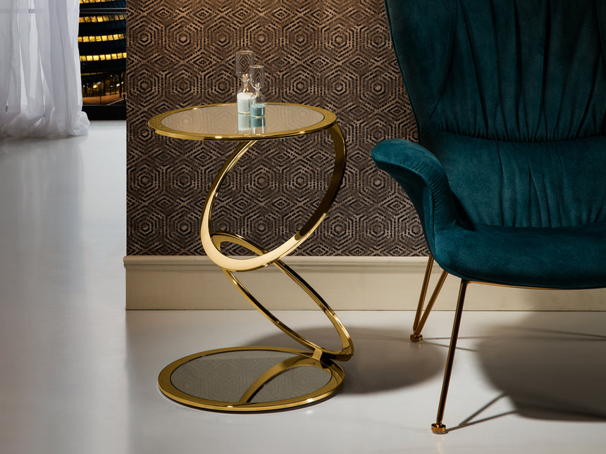Mesa auxiliar Schuller Aros oro brillo acero 65cm 28776 - vista 3
