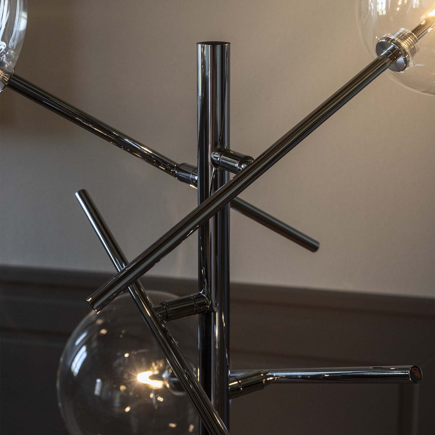 Lámpara de pie Ideal Lux Equinoxe cristal 4 luces 8W 166cm cromo — ref. 290959 (4)