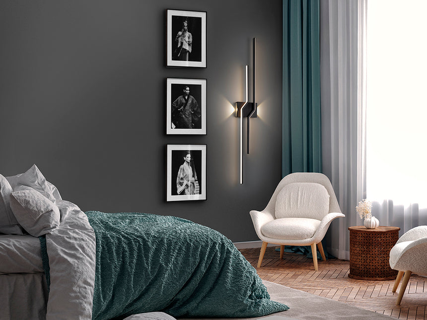 Schuller Zigzag Lámpara pared aplique 4 luces negro 291583