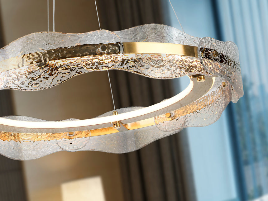 Lámpara de techo colgante Schuller Lira oro y texturiza - ambiente