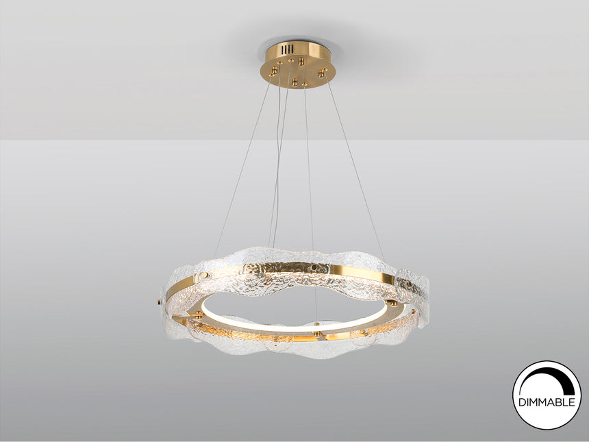 Lámpara de techo colgante Schuller Lira oro y texturiza - ambiente