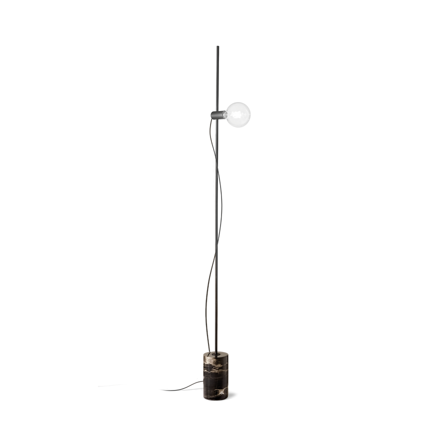Lámpara de pie Ideal Lux Eva negro mármol 60W 180,5cm 295213