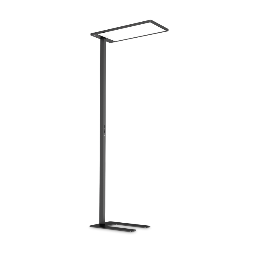 Lámpara de pie Ideal Lux Comfort negro cristal LED 76W regulable 0,2cm 296678