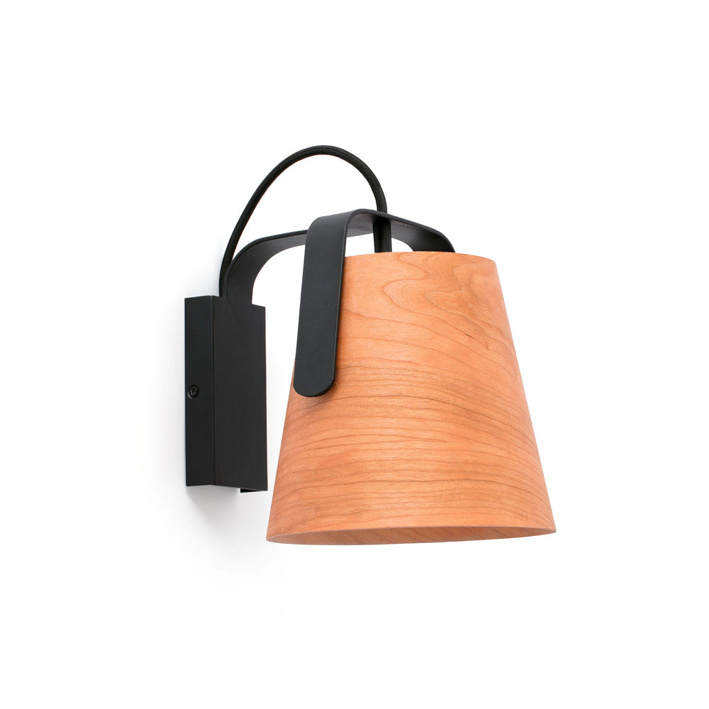 Faro STOOD Black and wood wall lamp 29844