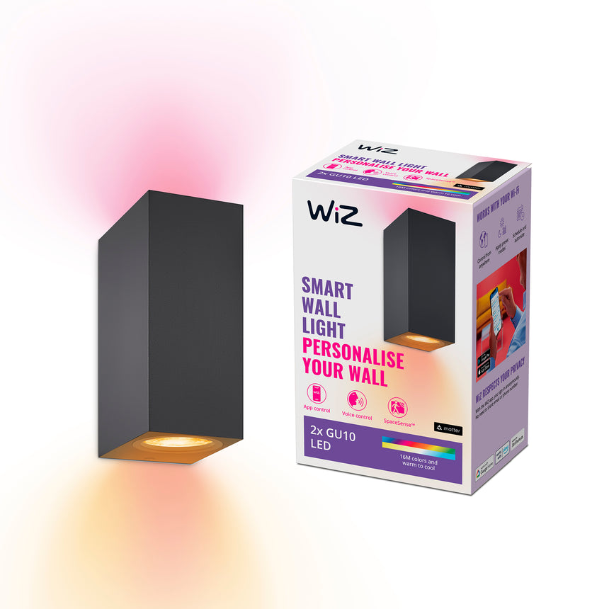 WiZ White and Color Ambiance Aplique Negro 5W 690lm 55461000
