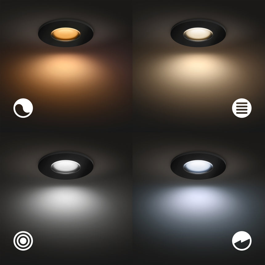 Philips Hue White and Color Ambiance RGBW Empotrable Xamento negro RGBW 6W IP44 (3 uds) 8719514452190 - imagen 5
